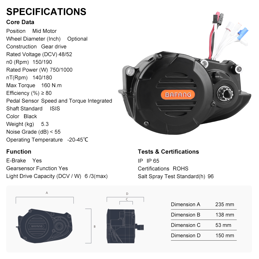 Bafang M620 G510 1000W Mid Dri - Mid Drive Conversion Kit 1000W recension och pris